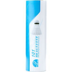 Воланы для бадминтона DOUBLE FISH JINQUE 101w ( нейлон/пробка), 6 шт, белый