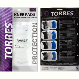 СЦ*Наколенники спортивные TORRES Soft, PRL112222S-01, р.S, нейлон, ЭВА, белый