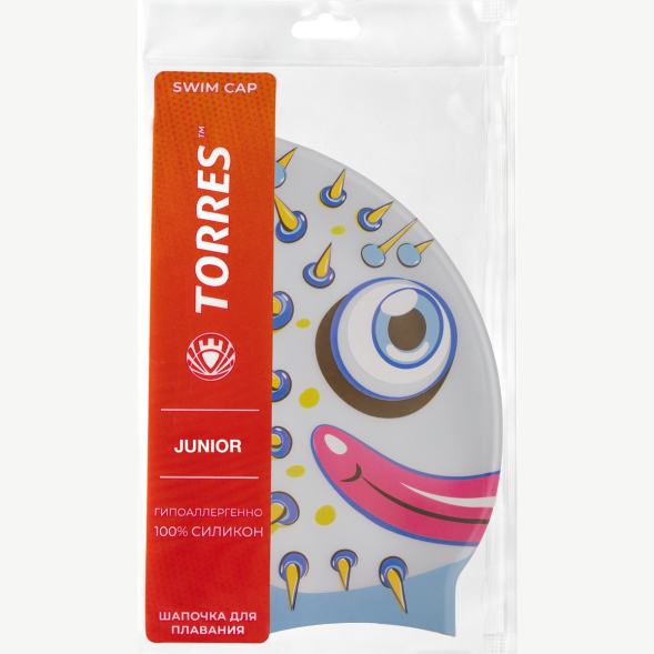 Шапочка для плавания детская TORRES Junior, SW-12206AF, голубой, силикон