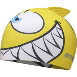 Шапочка для плавания Атеми, силикон (дет.), рыбка-, желт., FC201