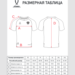 Футболка тренировочная JOGEL NATIONAL PerFormDRY Pre-Match Tee, сине-красный