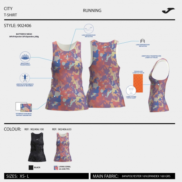 CAMISETA SIN MANGAS R-CITY NEGRO