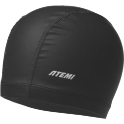 Шапочка для плавания Atemi relaxed silicone cap, полиэстер, Цвет: черный, FRSC1BK