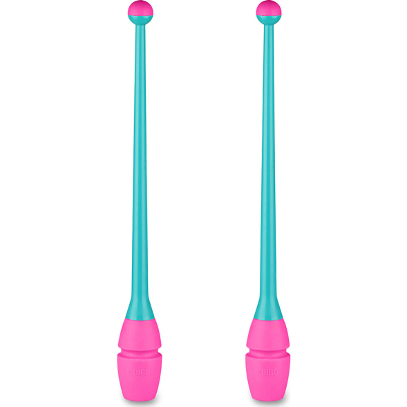 Булавы для художественной гимнастики INDIGO IN017, длина 36 см, каучук, вставляющиеся