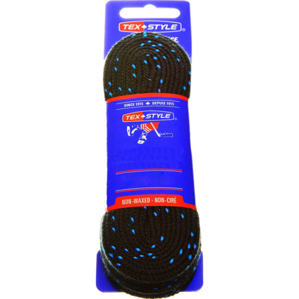 Шнурки для коньков Texstyle Double Blue Line XL2000-BK-244, длина 244см.