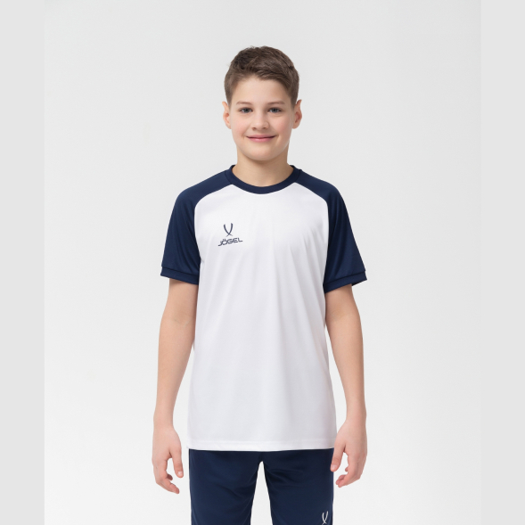 Футболка игровая JÖGEL CAMP Reglan Jersey, белый/темно-синий, детский