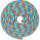 Скакалка гимнастическая INDIGO SM-360-BCL, утяжеленная, длина 3м, шнур, голубо-кораллово-лимонный