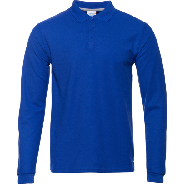 Рубашка поло мужская STAN длинный рукав хлопок/полиэстер 185, 104S