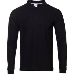 Рубашка поло мужская STAN длинный рукав хлопок/полиэстер 185, 104S