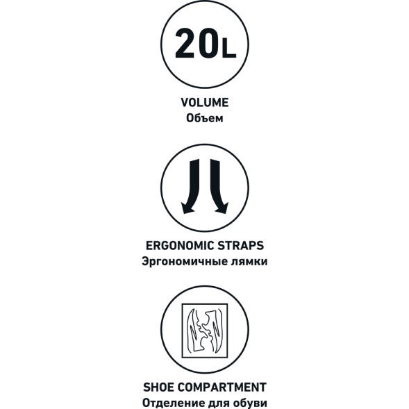 Рюкзак JÖGEL CAMP Double Bottom с двойным дном, черный