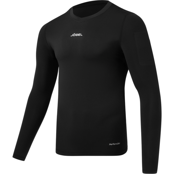Футболка компрессионная с длинным рукавом судейская JÖGEL PerFormDRY Referee Baselayer Tee LS, черный