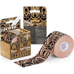 Тейп кинезиологический TMAX Pattern 5 см x 5 м, 100657, зелено-коричнево-бежевый камуфляж