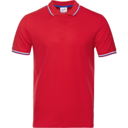 Рубашка поло мужская триколор STAN хлопок/полиэстер 185, 04RUS