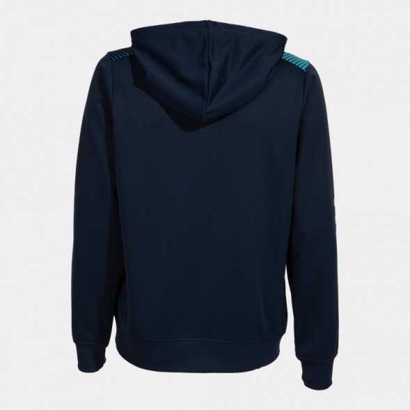 CHAQUETA CON CAPUCHA ECO SUPERNOVA MARINO TURQUESA FLÚOR