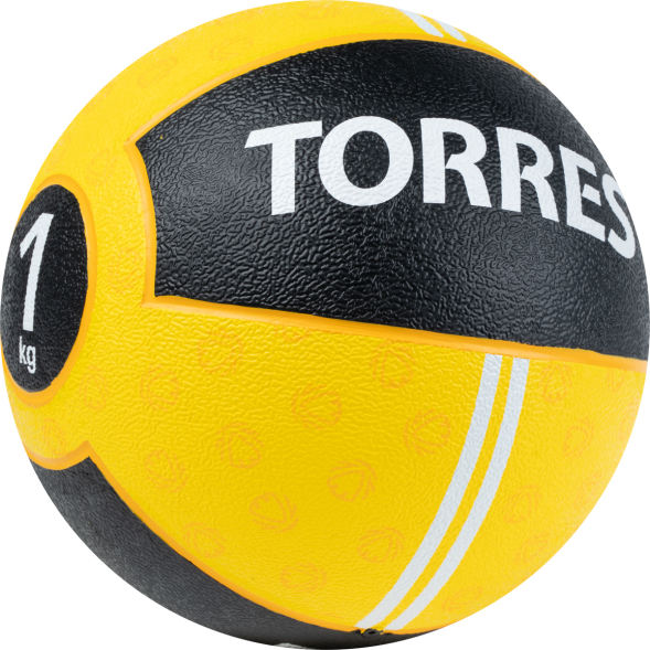 Медбол TORRES AL00231, 1кг, желто-черный