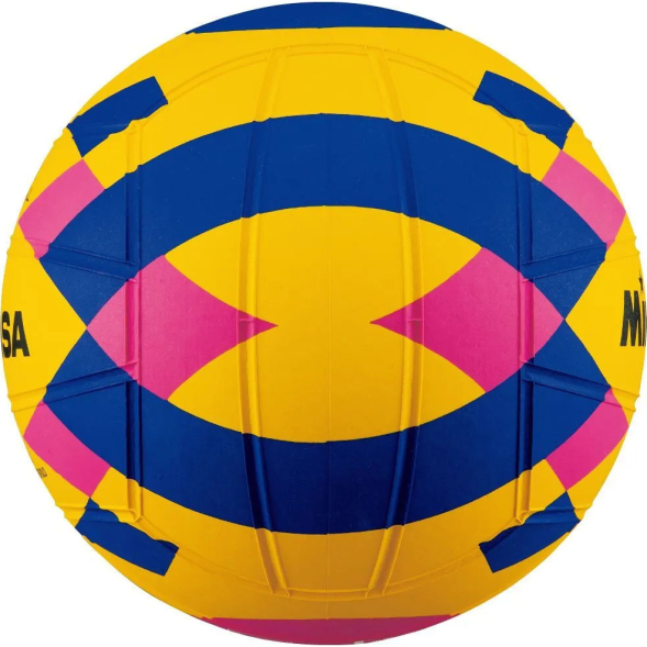 Мяч для водного поло MIKASA WP440C р.4, жен, WA Approved, резина, вес 400-450гр, желт-сине-роз