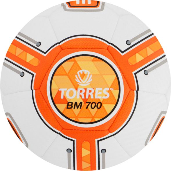 Мяч футб. TORRES BM 700, F323634, р.4, 32 панели, ПУ, 3 подкл. слоя, гибрид. сшив,бел-оранж