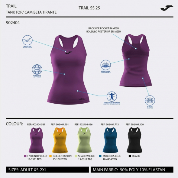 CAMISETA TIRANTES R-NATURE NEGRO