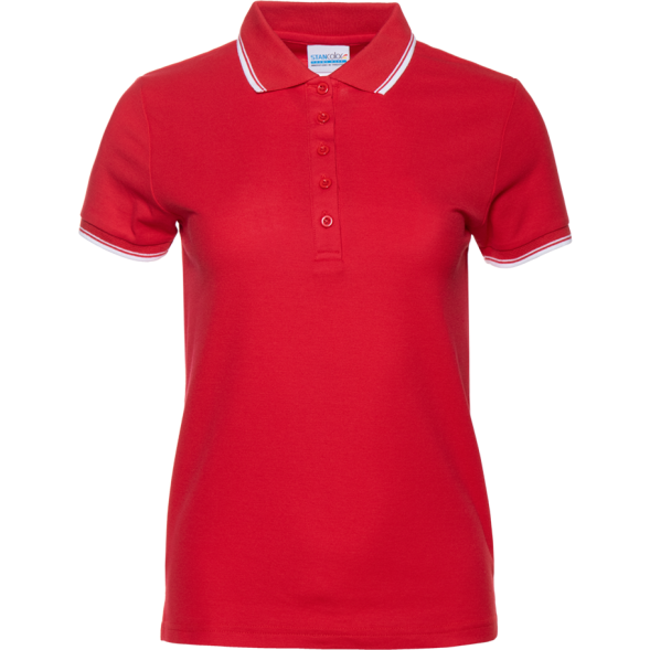 Рубашка поло женская STAN с окантовкой хлопок/полиэстер 185, 04BK