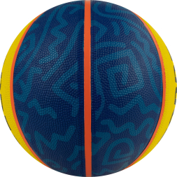 Мяч баск. TORRES 3х3 Outdoor, B022336, р. 6, 8 панелей, резина,бут.кам,нейл.корд,жёлто-синий