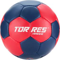 Мяч ганд. TORRES Training, H32453, р.3, ПУ, 4 подкл. слоя, руч. сшивка, сине-красный