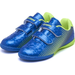 Бутсы футбольные ATEMI, SBA-006 INDOOR KIDS, цв. синий/ ярко-салатовый (28)