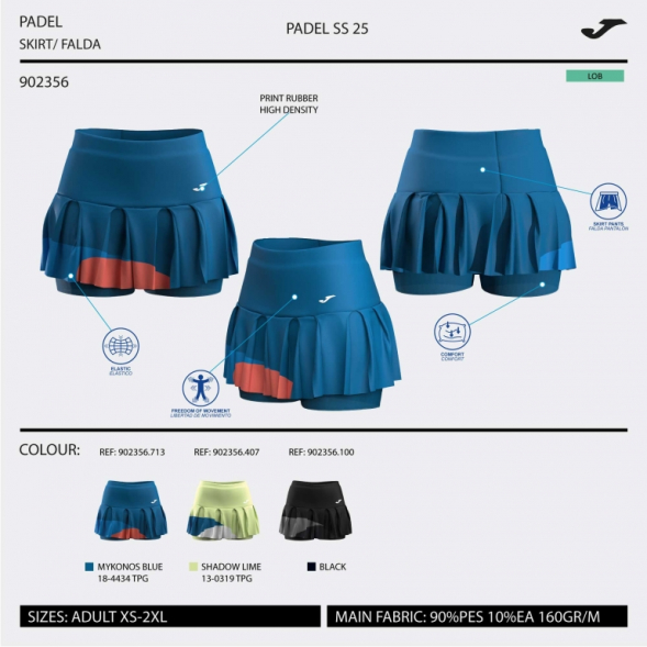 FALDA TORNEO AZUL CORAL