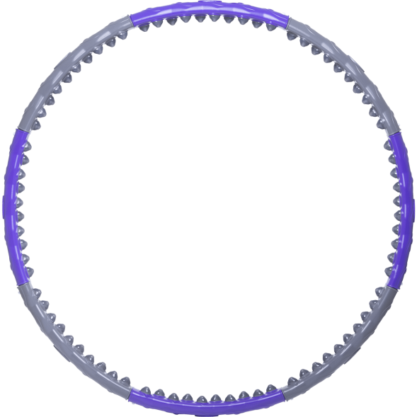 БЕЗ УПАКОВКИ Обруч массажный STARFIT HH-107 разборный, двухрядный, серый/фиолетовый