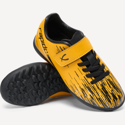 БЕЗ УПАКОВКИ Бутсы многошиповые JOGEL Rapido TF Yellow/black, детский