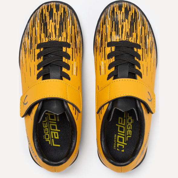 БЕЗ УПАКОВКИ Бутсы многошиповые JOGEL Rapido TF Yellow/black, детский