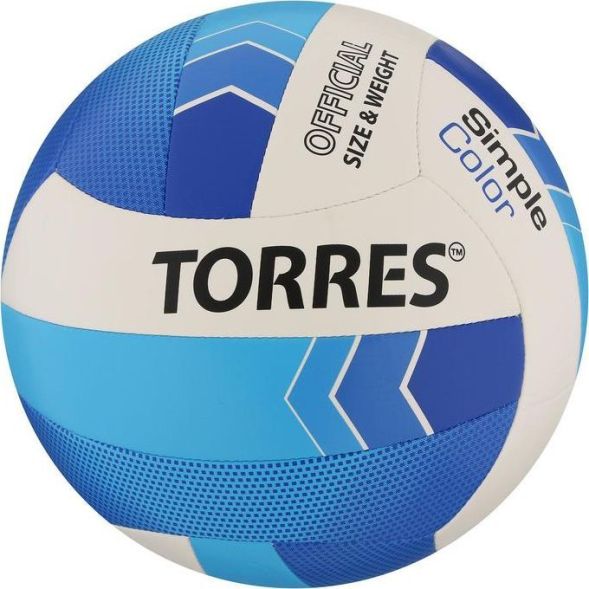 Мяч волейбольный TORRES Simple Color, TPU, машинная сшивка, 18 панелей, размер 5