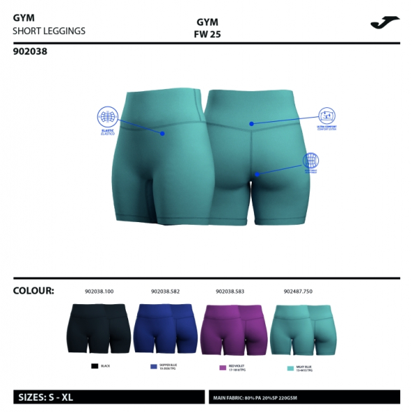 MALLAS CORTAS INDOOR GYM AZUL