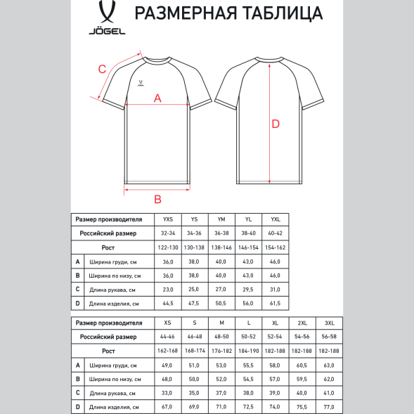 Футболка игровая JÖGEL DIVISION PerFormDRY Element Jersey, красный