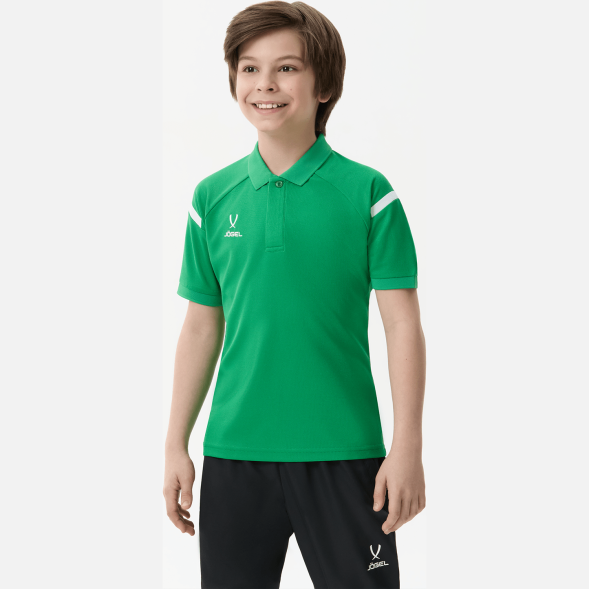 Поло JÖGEL CAMP 2 Poly Polo, зеленый/белый