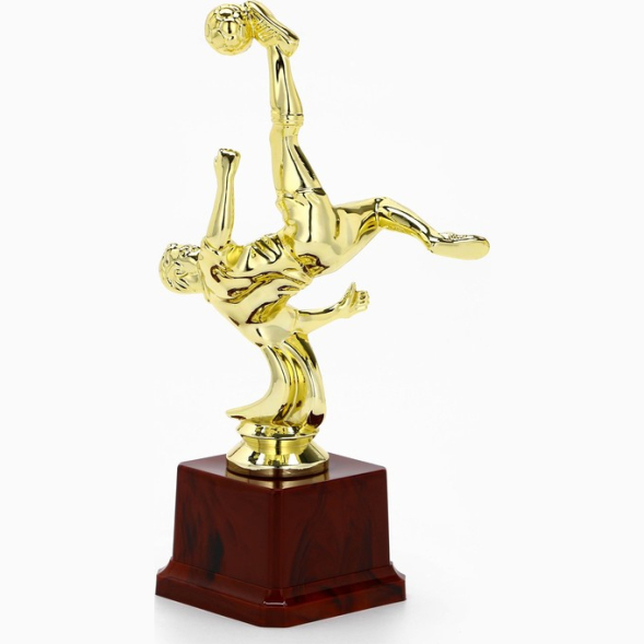 Наградная фигура кубок «Футболист», A, золото, подставка пластик, 23,5 х 12,5 х 7,5 см