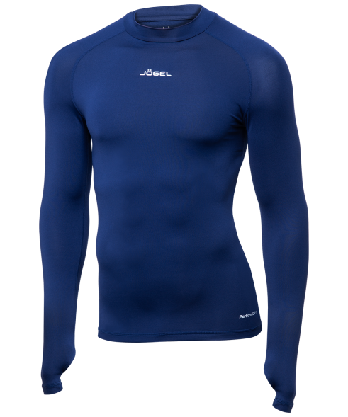 Футболка компрессионная с длинным рукавом JOGEL Camp PerFormDRY Top LS, темно-синий/белый
