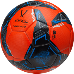 Мяч футбольный JÖGEL Championship №5, оранжевый/синий/черный