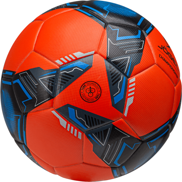 Мяч футбольный JÖGEL Championship №5, оранжевый/синий/черный