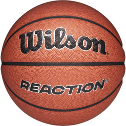 Мяч баск. WILSON Reaction Plus, WZ2026701XB5, р.5, композит, бутил. камера, темно-коричневый
