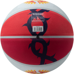 Мяч баск. TORRES Prayer, B023137, р.7, резина, нейлон.корд, бут. кам., красно-серо-фиолет
