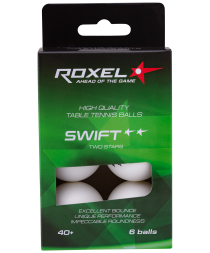 Мяч для настольного тенниса 2* Swift, белый, 6 шт.