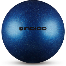 Мяч для художественной гимнастики  INDIGO IN119-B, диаметр 15см., синий металлик с блестками