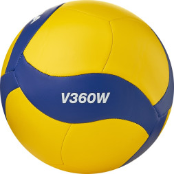 Мяч вол. MIKASA V360W, р.5, синт.кожа (ТПУ), 18 пан, маш.сш., бут.кам, желто-синий