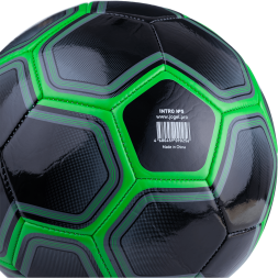 Мяч футбольный JÖGEL Intro №5, черный/зеленый