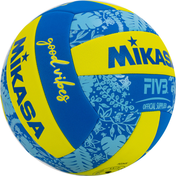 Мяч вол. пляжн. MIKASA BV354TV-GV-YB, синт.кожа (ТПЕ),маш.сш.,18 пан, бут.кам, желто-синий