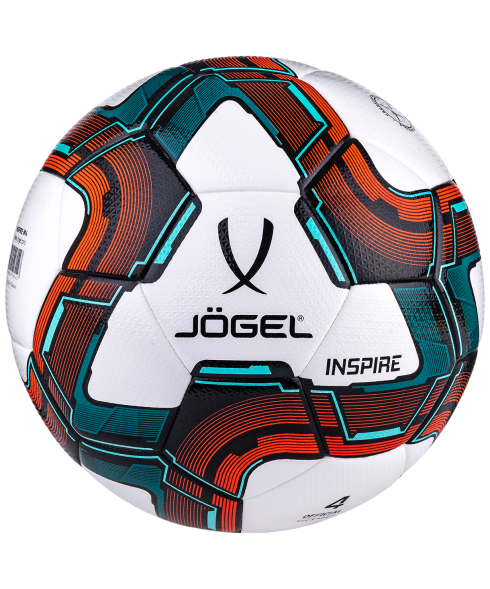 Мяч футзальный JOGEL Inspire №4, белый/черный/красный