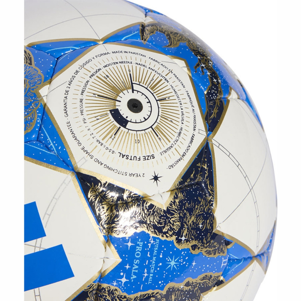 Мяч футзал. ADIDAS UCL Pro Sala JP1546, р.4, FIFA Quality Pro, 32п, ПУ, руч.сш, бело-синий