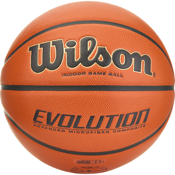 Мяч баск. WILSON Evolution, WTB0516XBEMEA, р.7, микрофибра, бутил. камера, коричневый