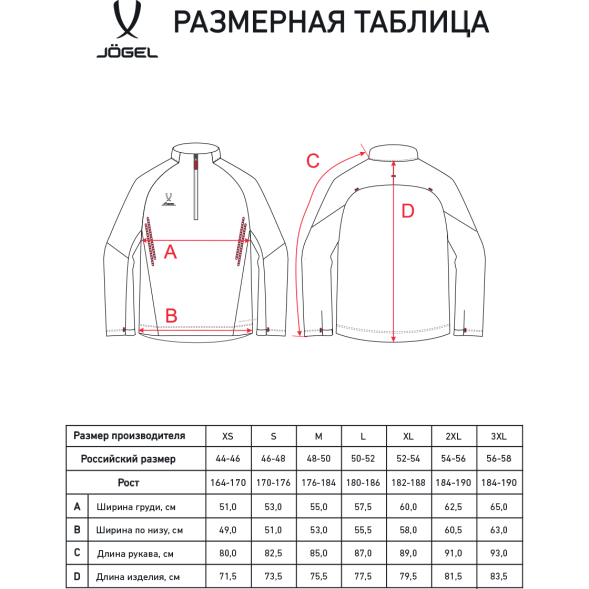 Топ ветрозащитный JÖGEL PREMIER PerFormPROOF Wind Top, темно-красный