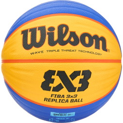 Мяч баск. WILSON FIBA3x3 Replica, WTB1033XB, р.6, резина, бутил. камера, желто-синий